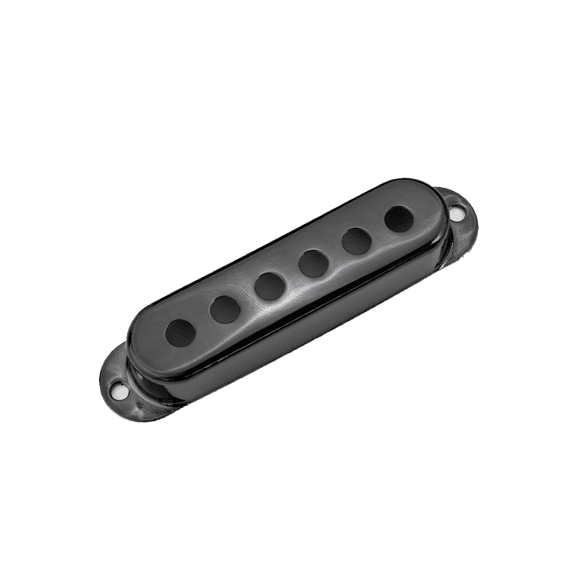 LOOKSEVEN 1Pcs Black 48mm Pole Spacing Brass SSS Single Coil Pickup Covers for Strat Style Electric Guitar