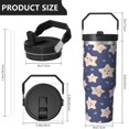 thumbnail image 4 of 30 Oz Tumbler with Handle, SpillProof Insulated Cups Starfish Travel Coffee Mug Western Travel Accessories Sports Watching Gifts for Hot and Cold Drinks, 4 of 7