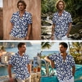thumbnail image 2 of FOR U DESIGNS Tropical Hibiscus Monstera Print Matchable Couple Outfits Hawaiian Button Down Shirt or Sleeveless Sundress with Pockets Fashion Matching Clothes for Beach Parties, 2 of 7