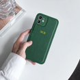 thumbnail image 1 of Leather Textures Personalise Customize Letters Soft Case For iPhone 15 14 Pro Max 13 12 11 X XS XR 7 Plus SE 3 Protective Cover, 1 of 6