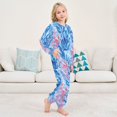 thumbnail image 6 of Fluffy Pajamas Set Fuzzy Winter Warm Pj Sets Pullover Tops and Long Pants Watercolor Kelp Pattern Large, 6 of 8