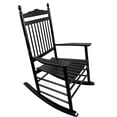 thumbnail image 3 of JERFIT Solid Wood Rocking Chair for Porch, Balcony, Patio & Garden - Comfortable Adult Rocking Chair with Wide Seat, Armrests & Slatted Back - Supports 280lbs, Easy Assembly, Black, 3 of 9