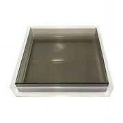 R16 Home LECT-GREY Encased Lucite Tray, Grey