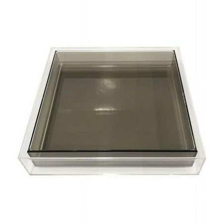 R16 Home LECT-GREY Encased Lucite Tray, Grey