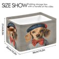 thumbnail image 4 of Yayeee 2 Pack Canvas Storage Basket with Handles for Shelves Fabric Bins Closet Organizer, Yellow Dog Artist, 4 of 8