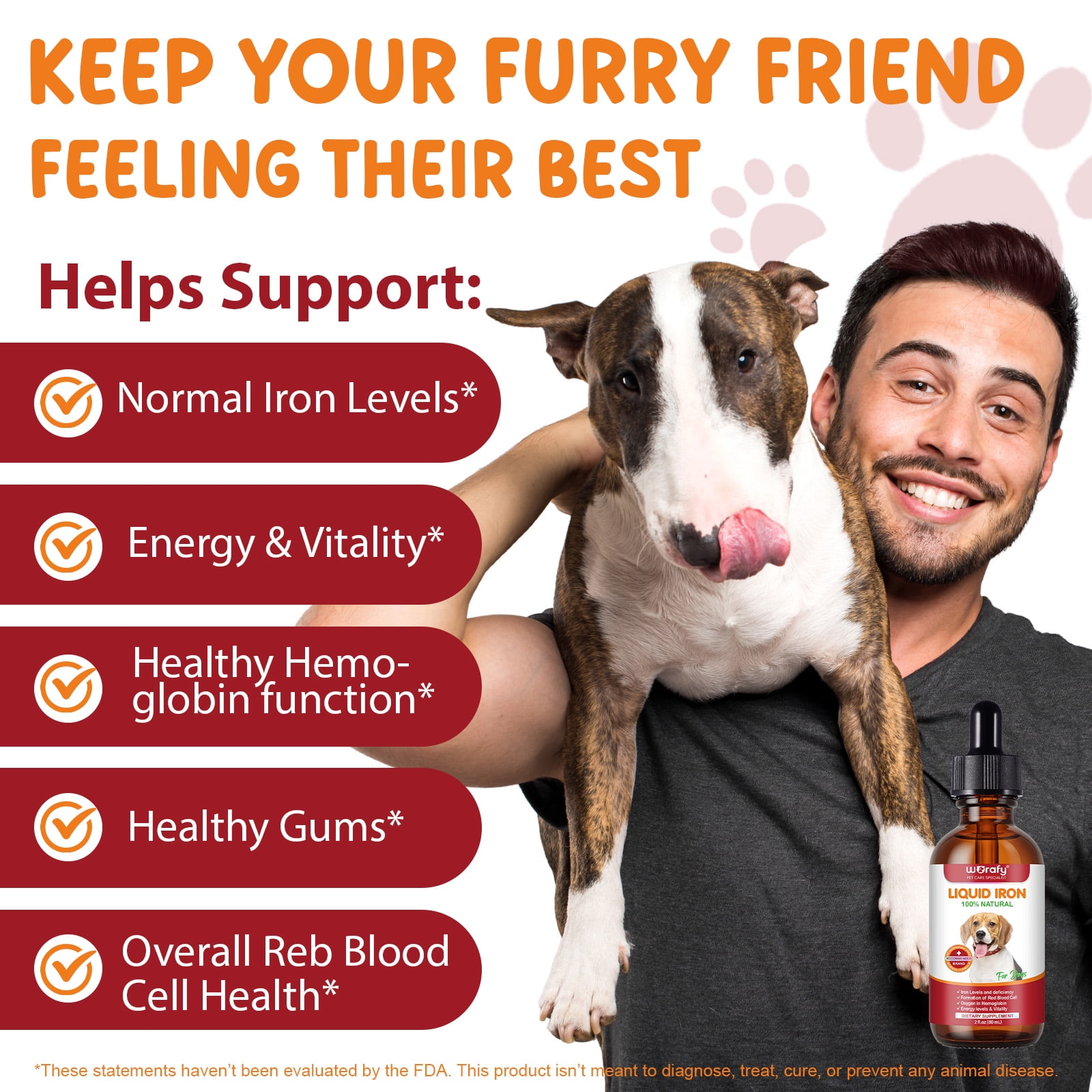 Petpya Iron Supplement for Dogs 3PC with B12 & Folate – Promotes Red Blood Cells, Fights Fatigue & Supports Recovery Dog Appetite Booster 60ml
