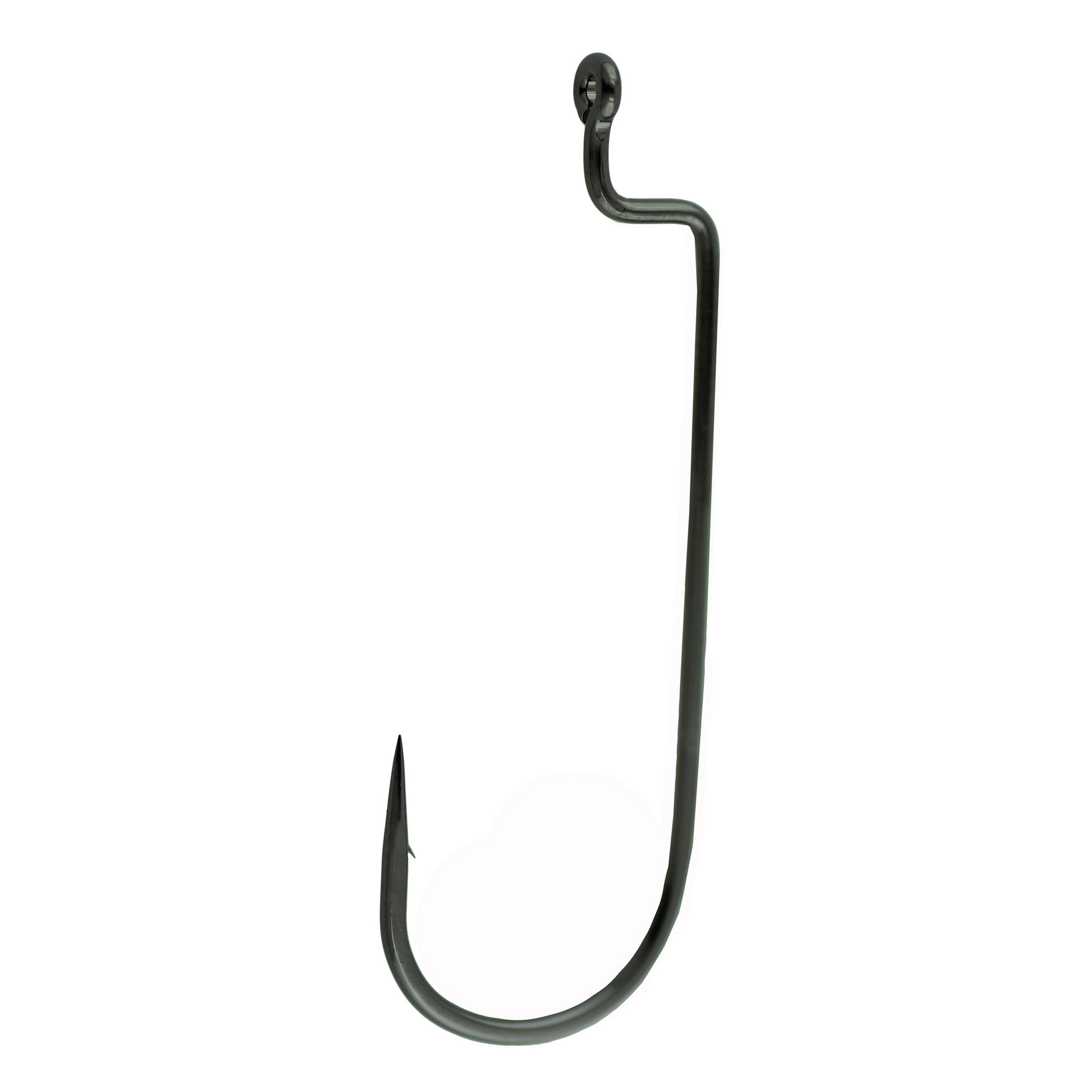Gamakatsu Worm Offset Round Bend Hook in High Quality Carbon Steel, NS  Black, Size 4/0, 5-Pack 