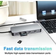 thumbnail image 2 of KOMI Docking Station Dual Monitor, USB C to Dual HDMI Adapter, USB C Docking Station Dual Monitor, Dual Monitor Adapter, USB C Hub 10 in 1 Docking Station 3 Monitors with HDMI/VGA/PD/USB/SD/TF/3.5mm A, 2 of 5