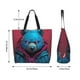 thumbnail image 5 of Disketp Neon Cyberpunk Blue Bear Bolsa Tote Estampada para Mujer, Bolso de Hombro y de Mano para Compras y Viajes, 5 of 8