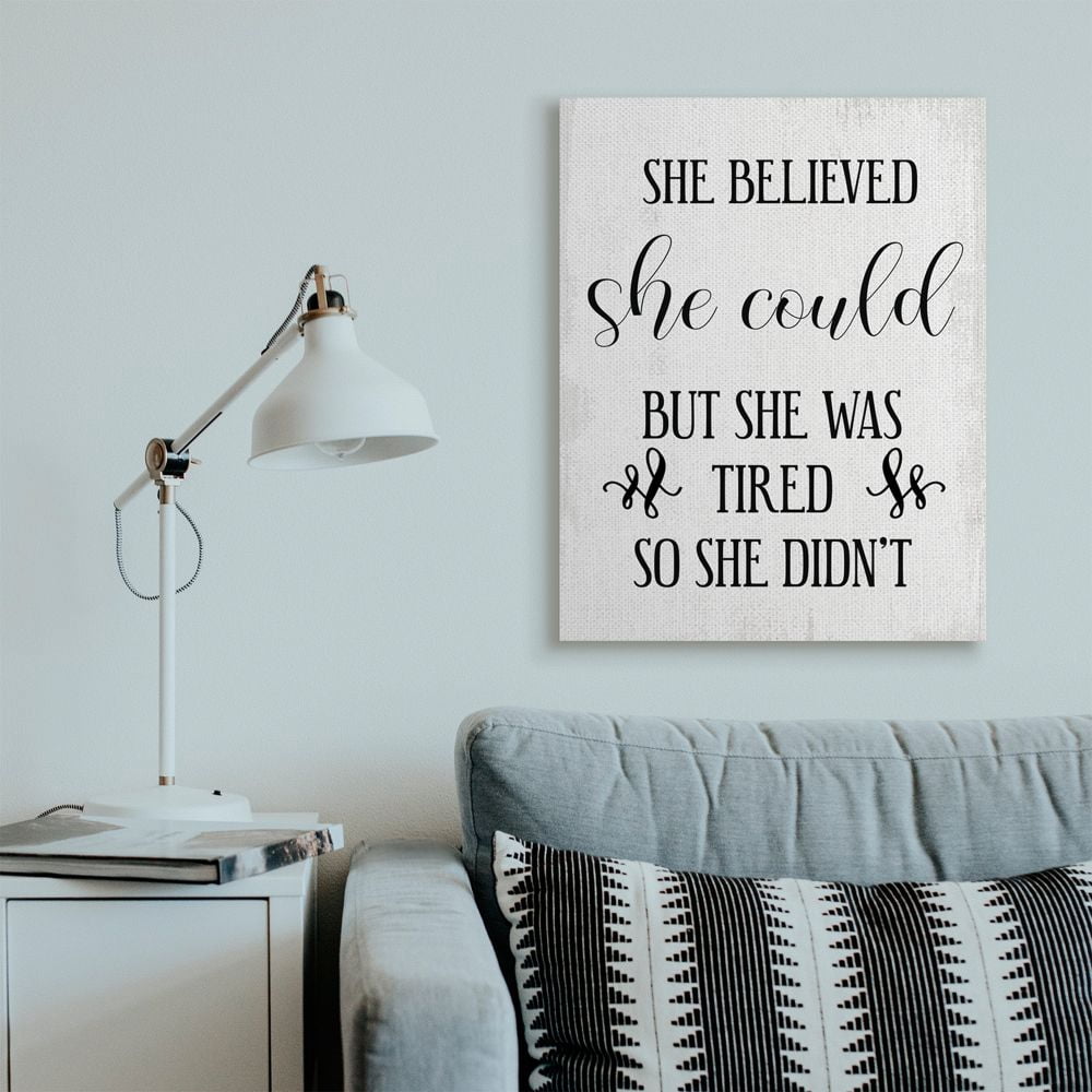 Stupell Industries She Could But Was Tired Phrase Female Positivity Humor Designed by Daphne Polselli