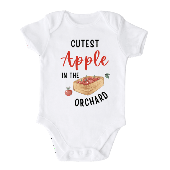 Cutest Apple In The Orchard Cute Baby Clothes for Baby Outfit for Baby Shower Gift for Newborn 0-3m White