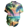 thumbnail image 4 of Men Hawaiian Shirt Short Sleeves Printed Button Down Shirts Summer Beach Mens Shirts Clearance 05-Royal Blue 2XL, 4 of 5