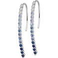 thumbnail image 2 of 14K White Gold Diamond And Sapphire Earrings (44 X 3) Made In India em4318-sa-025-wa, 2 of 5