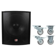 Rockville SBG1188 18" 1000 Watt Passive 8-Ohm Pro DJ Subwoofer + Steel Casters