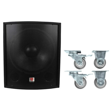 Rockville SBG1188 18" 1000 Watt Passive 8-Ohm Pro DJ Subwoofer + Steel Casters