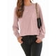 thumbnail image 3 of Blusas de Larga para Mujer, con Cuello Redondo Plisado, Informales, de Negocios, Ropa de Moda. Rosa S, 3 of 6