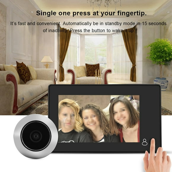 Mirilla digital inteligente para puerta con pantalla LCD a color TFT de 4,3" y cámara de seguridad HD con ángulo amplio de 110°