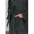 thumbnail image 3 of Felux Natural Luxury Bathrobes, 100% Turkish Natural Cotton, Unisex, High Absorbent and Soft, Hotel and SPA Comfort (Medium/Large-Dark Grey), 3 of 6