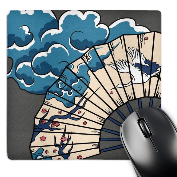 3dRose, Japanese Parasol and Clouds, MousePad