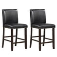 thumbnail image 1 of Gymax Set of 2 Bar Stools PVC Leather Counter Height Chairs for Kitchen Island Black, 1 of 9