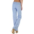thumbnail image 5 of ToBeInStyle Women's Cozy Linen-Cotton Blend Heather Dye Pants - Blue - Small, 5 of 7