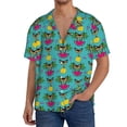 thumbnail image 3 of Xecao offers the Sunmmer Cat for Men's Casual Short-sleeved Shirt, a button-up collared shirt with a pocket, perfect for beach vacations and yacht travel in the X-Large size., 3 of 7