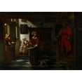 thumbnail image 2 of Pieter De Hooch 18x14 Black Ornate Wood Framed Double Matted Museum Art Print Titled - The Asparagus Vendor (1675-80), 2 of 5