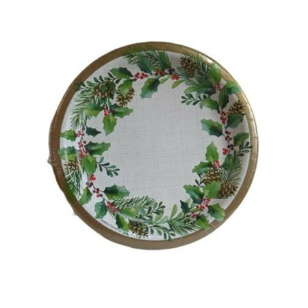 

Creative Converting Golden Holly Dessert Plates 7 Multi-color