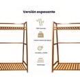 thumbnail image 4 of Perchero de Bambú con Ganchos, Perchero para Ropa, Armario, Estante Almacenamiento de Ropa para Dormitorio, Sala de Estar, Lavadero 160 * 40 * 140CM (Marrón), 4 of 6