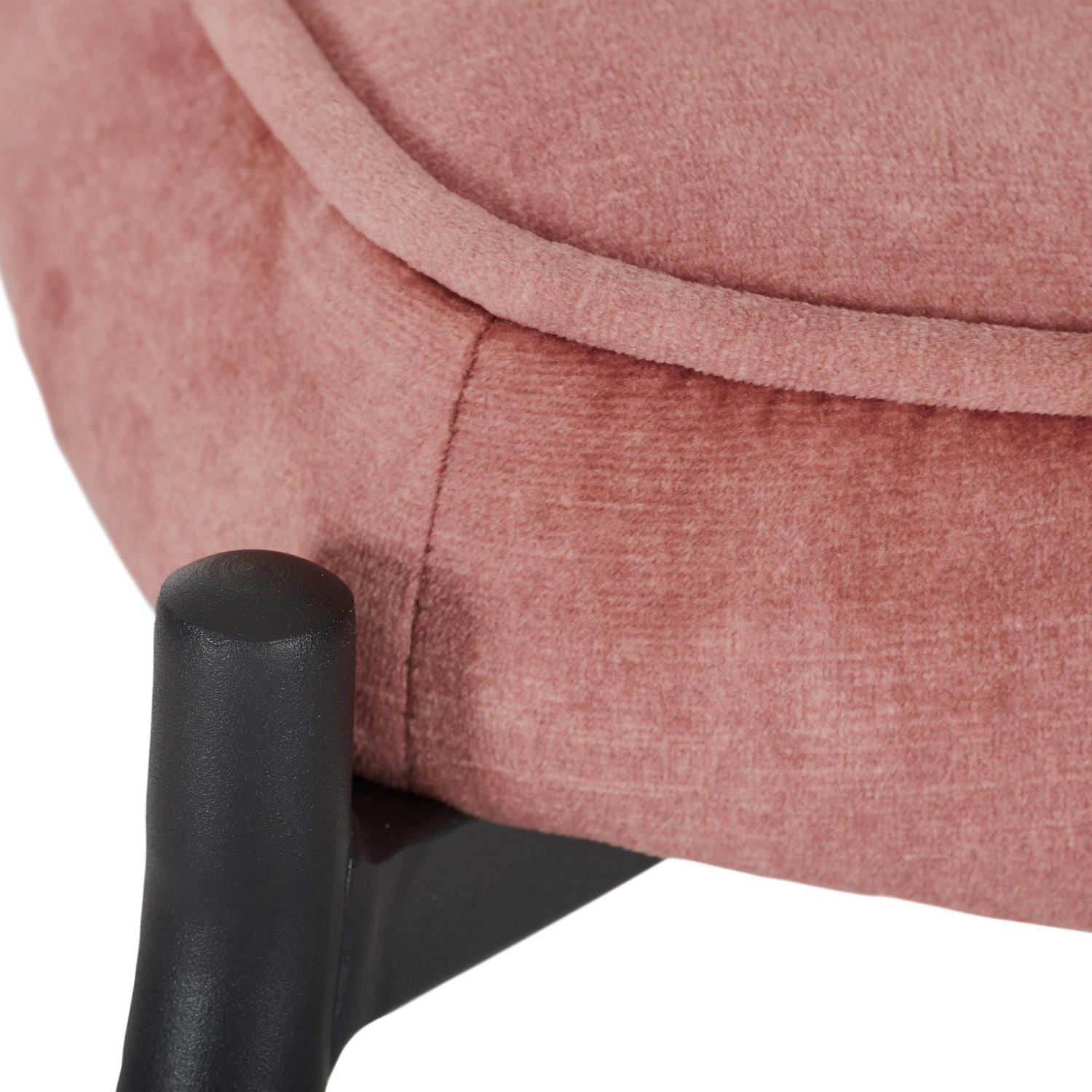 Fauteuil d'appoint d'intérieur Charlotte en velours à dossier ailé avec tabouret et pieds en metal