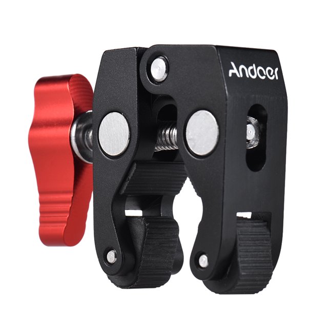 Súper abrazadera Pinza de cangrejo Andoer Clip Super Clamp con 1/4 Andoer Súper abrazadera