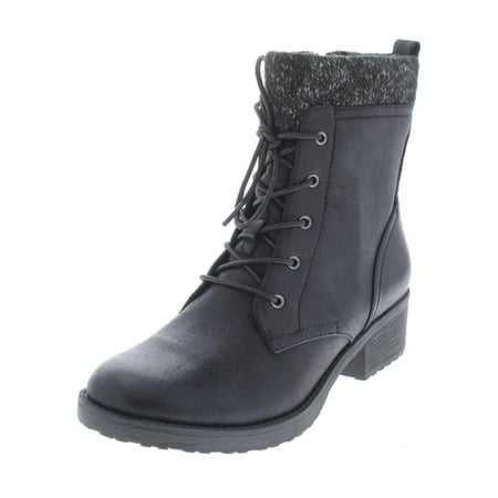 Baretraps Womens Onnabeth Faux Leather Marled Combat Boots