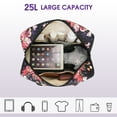 thumbnail image 5 of WANDF Floral Travel Duffel Bags for Women - 25L Waterproof Gym Bag, Laptop Carry-On Luggage, Weekend Travel Organizer(Black Floral), 5 of 7