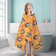thumbnail image 6 of Fall Hedgehog Apple Leaf Pattern Hooded Bath Towel，60"x35" for Ages 3 To 12 Kids, Quick Dry Lightweight Soft Microfiber Hood Beach Towel Cover Up for Kids, 6 of 7