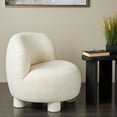 thumbnail image 2 of DecMode Polyester Rounded Barrel Lounge Chair, Cream, 2 of 9
