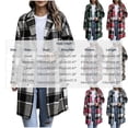 thumbnail image 3 of Karymi Loose Mid‑Length Plaid Wool‑Blend Jackets for Women, Notched Lapel Button‑Up Long Sleeve Woolen Overcoat with Pockets, 3 of 9