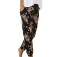 thumbnail image 1 of Women High Waist Printing Drawstring Casual Pants Women Easy Trousers Long Pants Boho Beach Pockets Pants Waist Printing Boho Women Easy Pockets High Pants Beach Trousers Pants Long Pants, 1 of 7