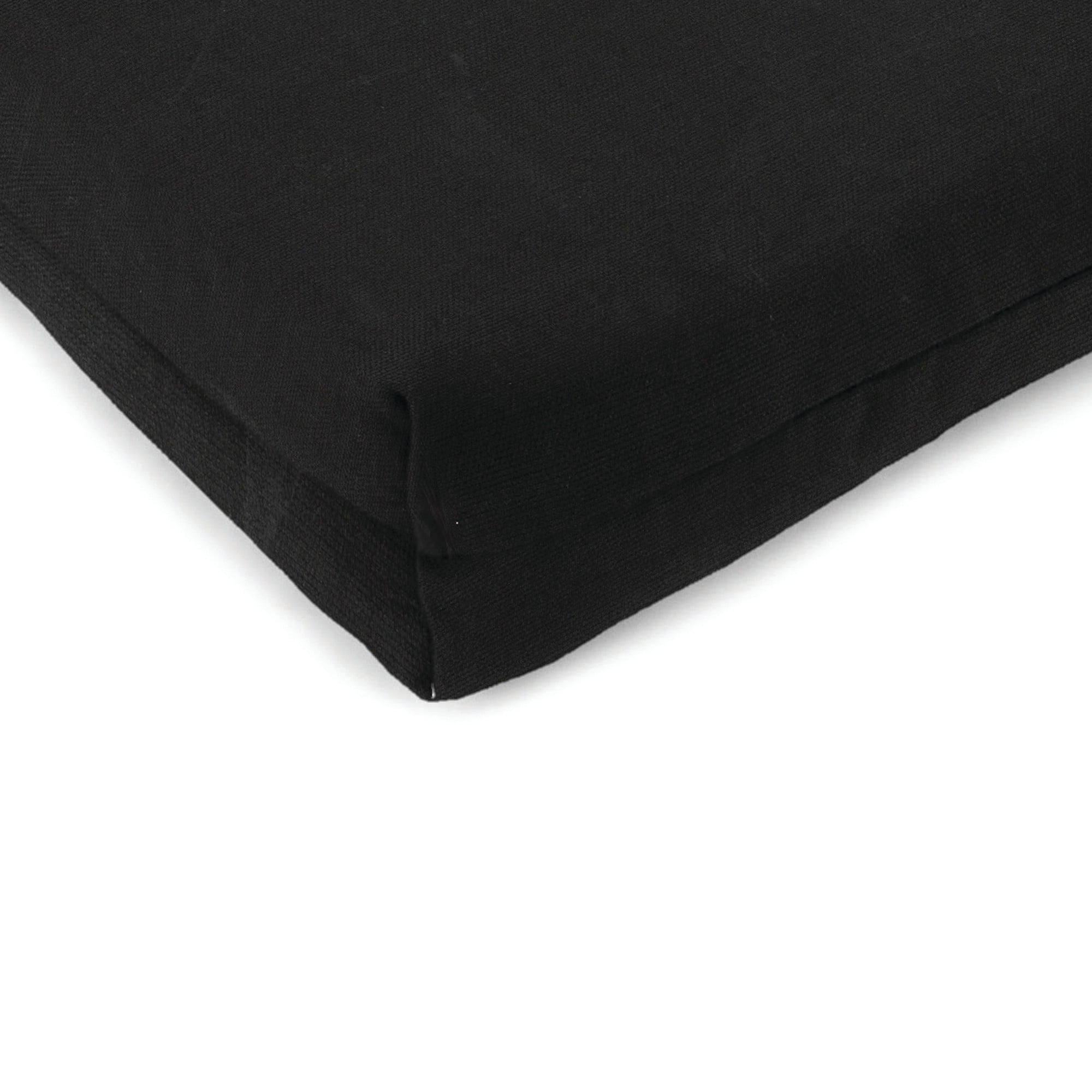 Jordan Manufacturing 20" x 18" Canvas Black Solid Rectangular Outdoor Chair Pad Seat Cushion with Ties (2 Pack)