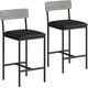 thumbnail image 1 of Set of 2 counter - height bar stools con back y footrest: pu leather forrado bar sillas para kitchen island, dining room, y home bar in gris, 1 of 7