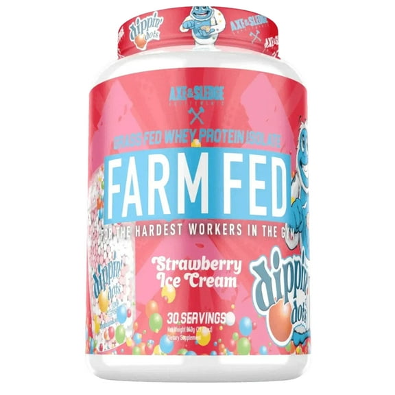Grass Fed Whey Protein Isolate - DIPPIN' DOTS Strawberry Ice Cream (29.63 Oz. / 30 Servings)