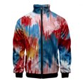 thumbnail image 3 of Nueva chaqueta con cuello alto y cremallera con estampado digital 3D de teñido anudado para hombre y mujer, chaquetas de manga larga, ropa de calle cómoda, abrigos económicos para hombre, 3 of 5