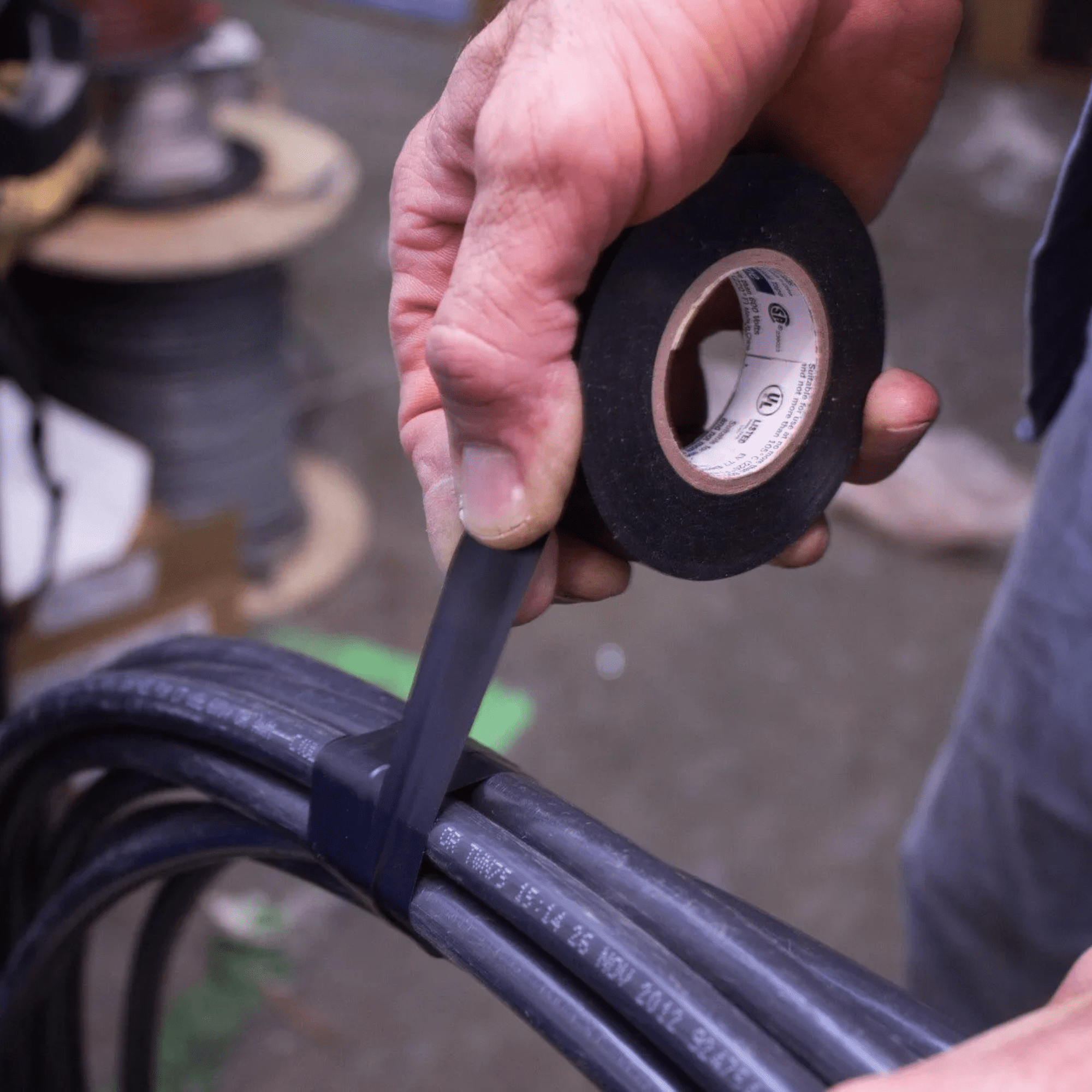 FindTape Premium Grade Electrical Tape [8 mils thick] (EL7566-AW): 4 in. (96mm actual) x 66 ft. (Black)