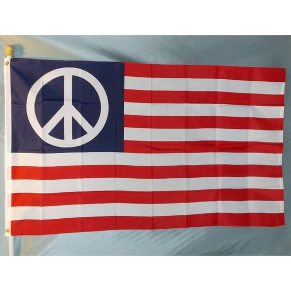 USA PEACE SYMBOL NO STARS 3X5' BANNER FLAG NEW 36X60"