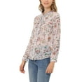 thumbnail image 5 of Allegra K Women's Ruffle Collar Long Sleeve Button Down Floral Shirt, 5 of 7