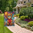 thumbnail image 2 of Birthday Party Garden Flags Outdoor Patio Decoration Flags 28x40in Brown Bear and Red Heart, 2 of 6