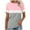 Pink2, variant on ameIAEA Summer Short Sleeve Tops for Women Round Neck Color Block Casual Loose Tee Shirts
