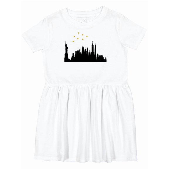Inktastic New York Skyline Girls Toddler Dress
