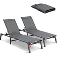 thumbnail image 3 of Ensemble de Chaises Longues d'Extérieur, Capacité de Poids, Chaise Pliable pour Bronzage au Soleil, Positions Ajustables, Assemblage Facile, Fauteuil Inclinable de Piscine en Aluminium, Chaises Longues pour Plage, Cour, Patio, 3 of 4