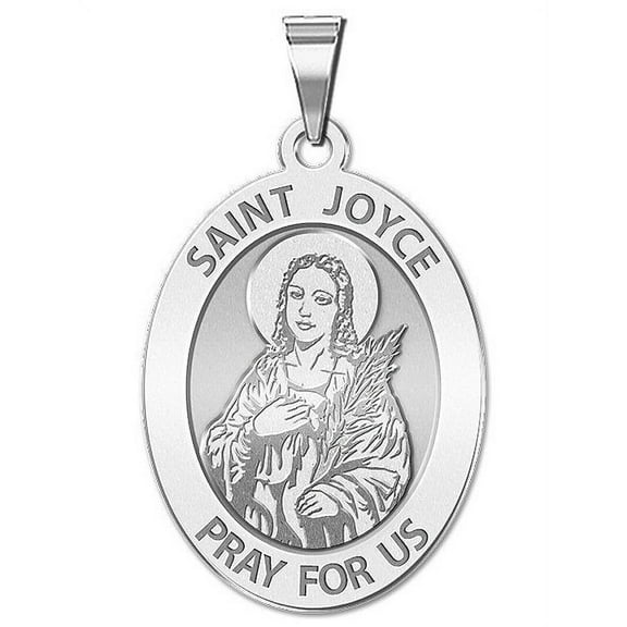 PicturesOnGold.com Saint Joyce Religious Medal - 2/3 x 3/4 inch Size of Nickel, Sterling Silver