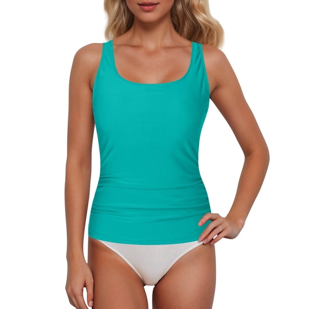 MKLEKYY Trajes De Baño Mujer Completo Women Lace Up Swimwear Tops Underwire Full Coverage Bikini Top Push Up Swim Crop Top Tie Back Bathing Suit Tops